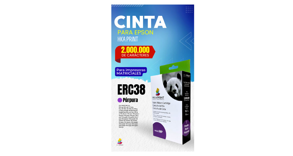 Precio de venta de cintas EPSON compatibles para impresoras matriciales.